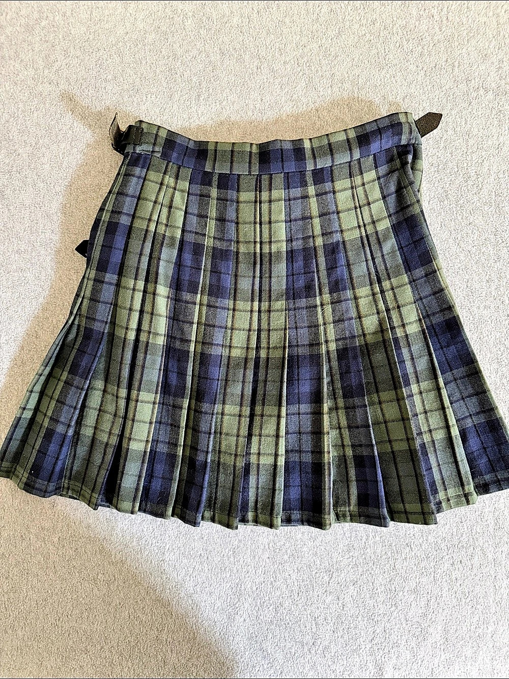Laura Ashley Vintage Wool Great Britain Plaid Tartan Mini Skirt XS 90s Grunge - Picture 2 of 13